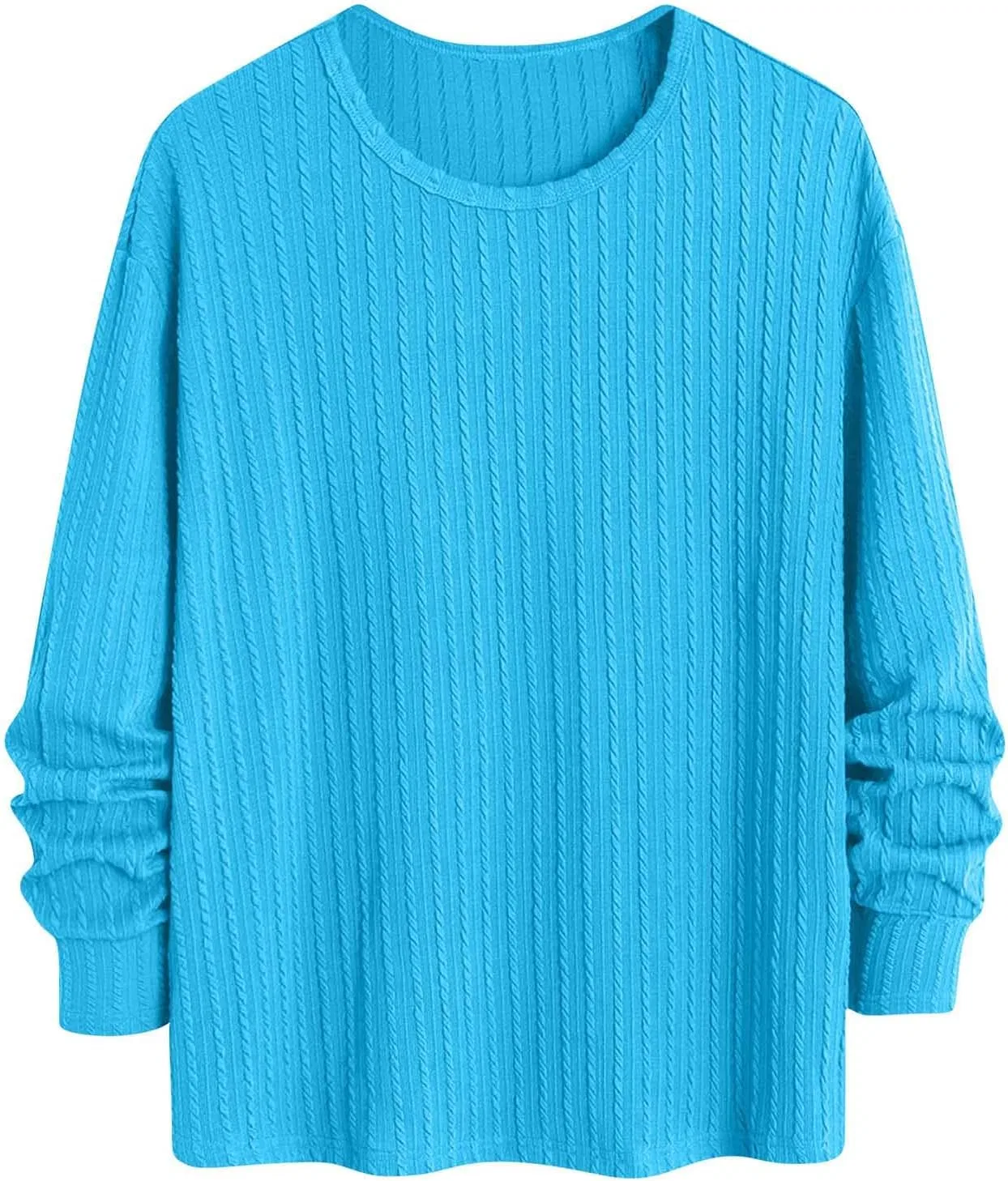 Мужская повседневная футболка с длинным рукавом, Sky Blue — фото 4
