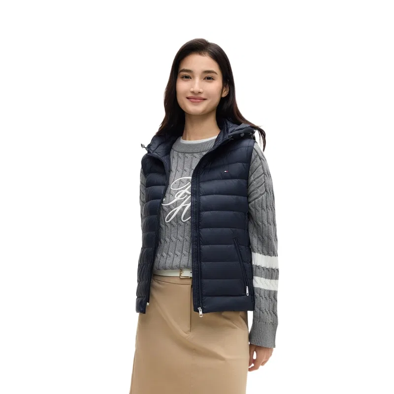 Женский пуховый жилет с капюшоном Tommy Hilfiger, Navy Blue DW5