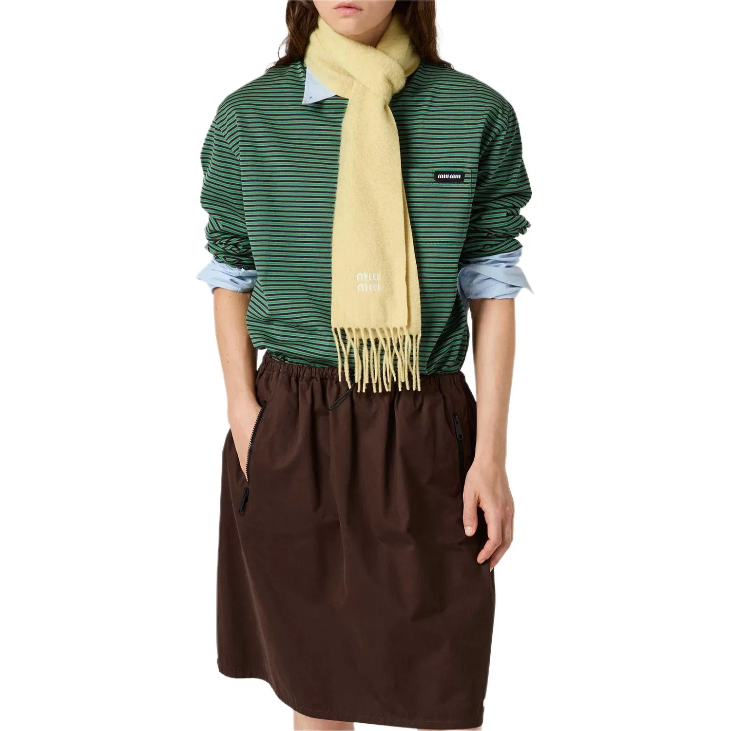 Женская футболка с круглым вырезом MIU MIU, Blue Green — фото 3