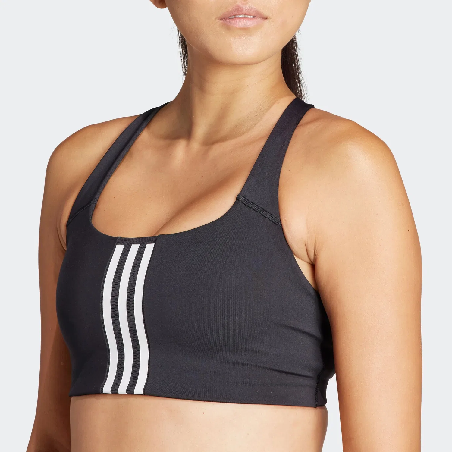Женский спортивный бюстгальтер средней поддержки Adidas Performance, Black — фото 3