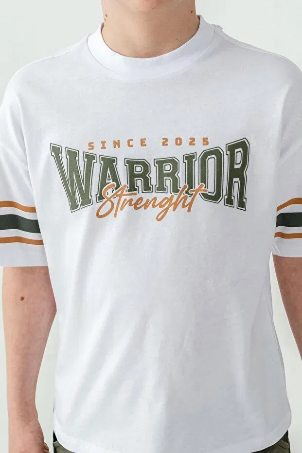 Детский комплект для мальчиков с принтом Warrior Strength Mışıl Kids, Khaki — фото 4