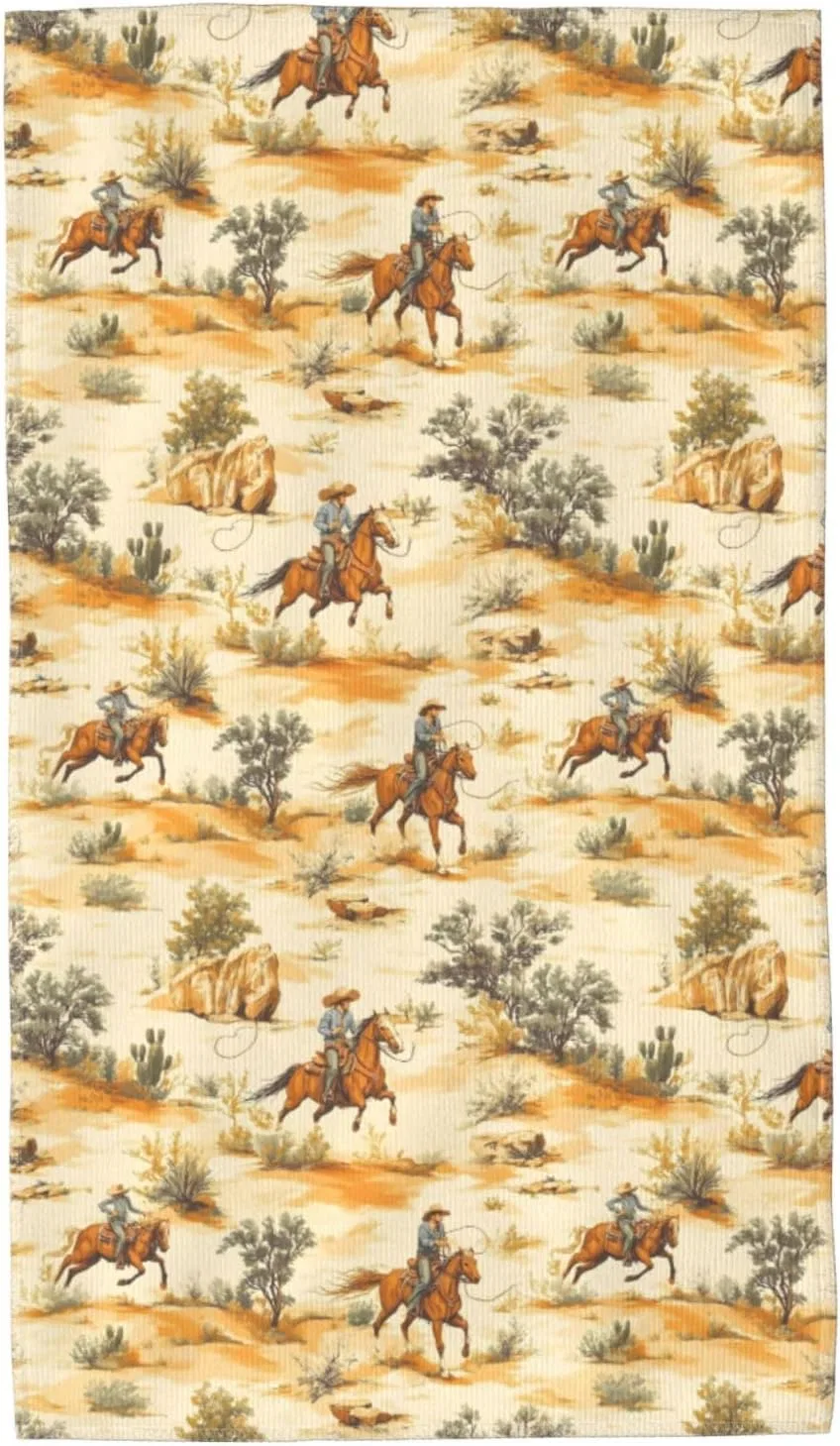 Мочалка для лица из микрофибры, 69,5x40,6 см, Nevjipu, Western Cowboy Retro Print