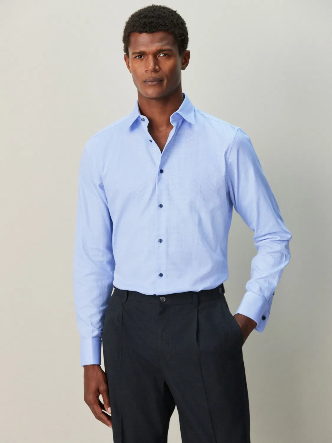 Рубашка формальная, текстурированная, Slim Fit Next, синяя