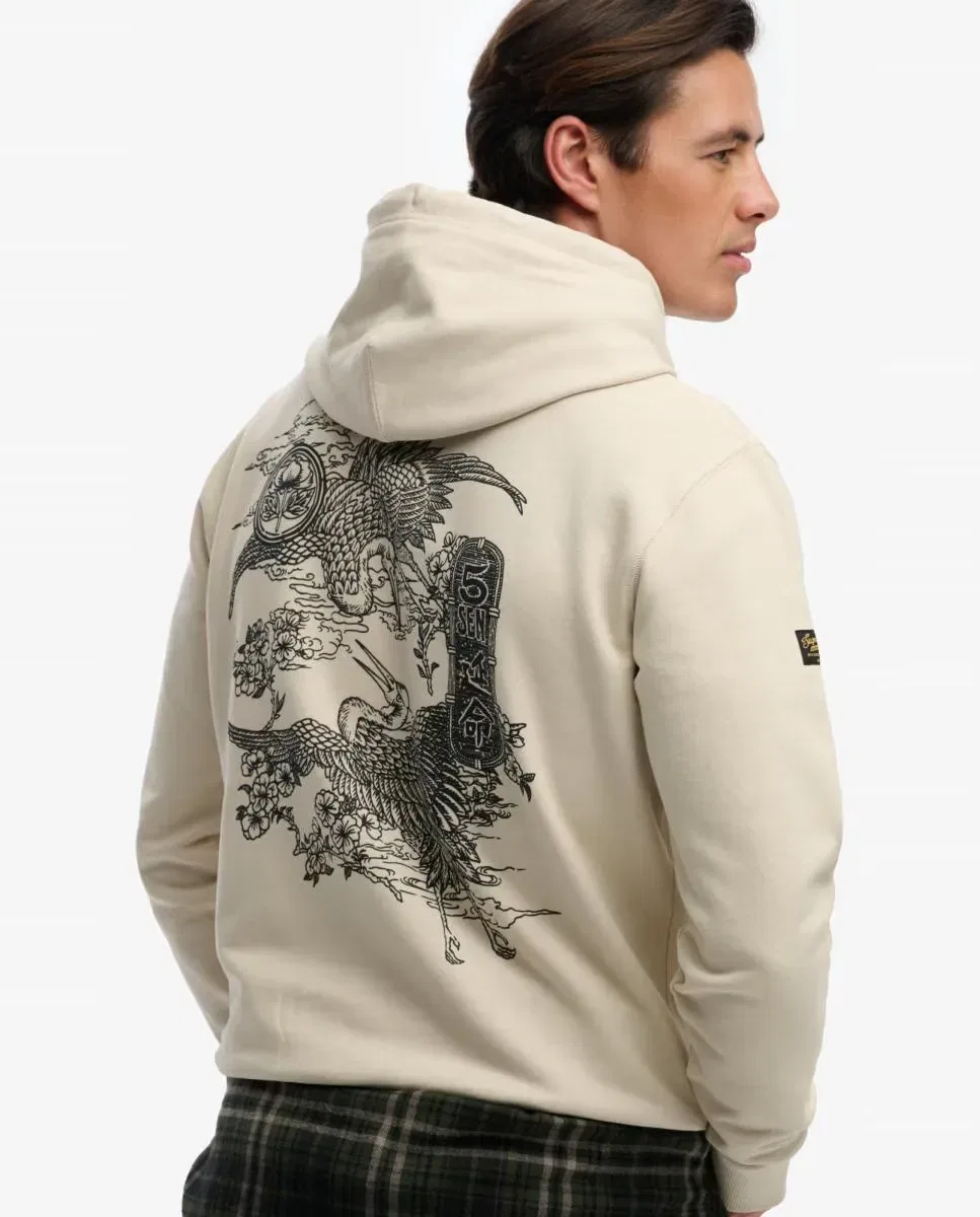 Мужская худи с капюшоном Tokyo Narrative Superdry, Кремовый — фото 3