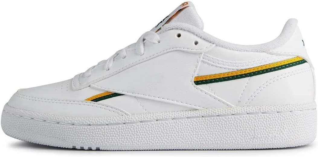 Мужские веганские кроссовки Reebok Club C 85, белый/темно-зеленый/золотой — фото 3