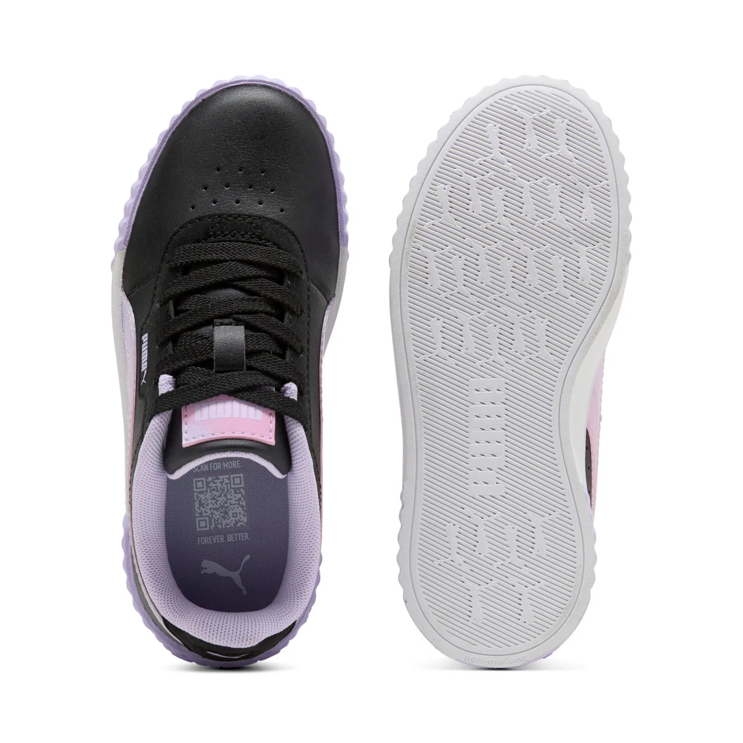 Детские кроссовки с шнуровкой PUMA, Black-Light Lavender — фото 4