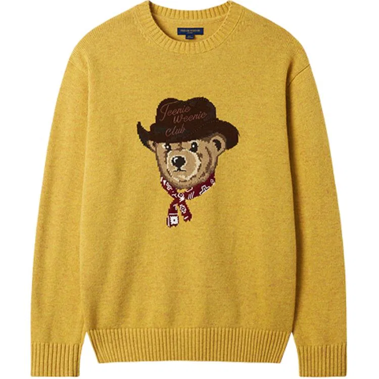 Детский свитер с принтом Teenie Weenie Men, Mustard Yellow