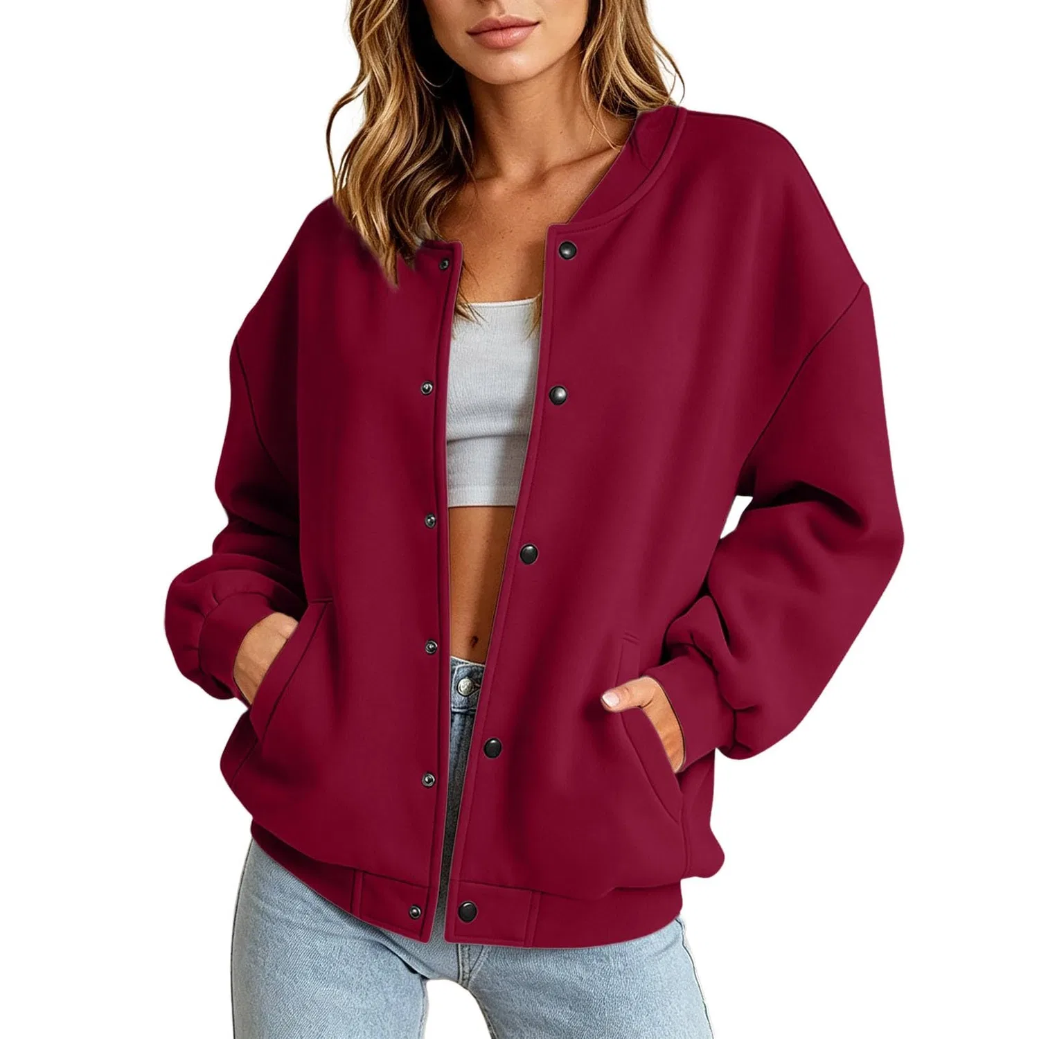Женское пальто oversize с длинным рукавом, Rosso