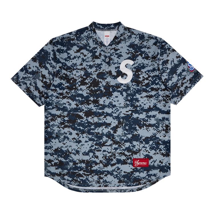 

Топ Supreme S Logo Baseball Henley, Digi Camo