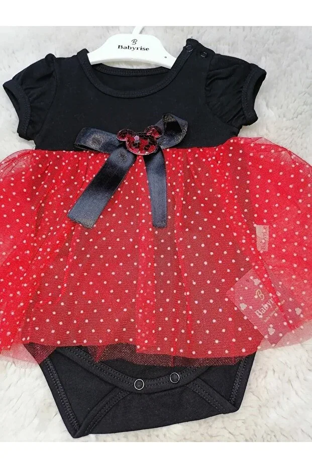 Детское платье для девочек с принтом Babyrise, Black-Red