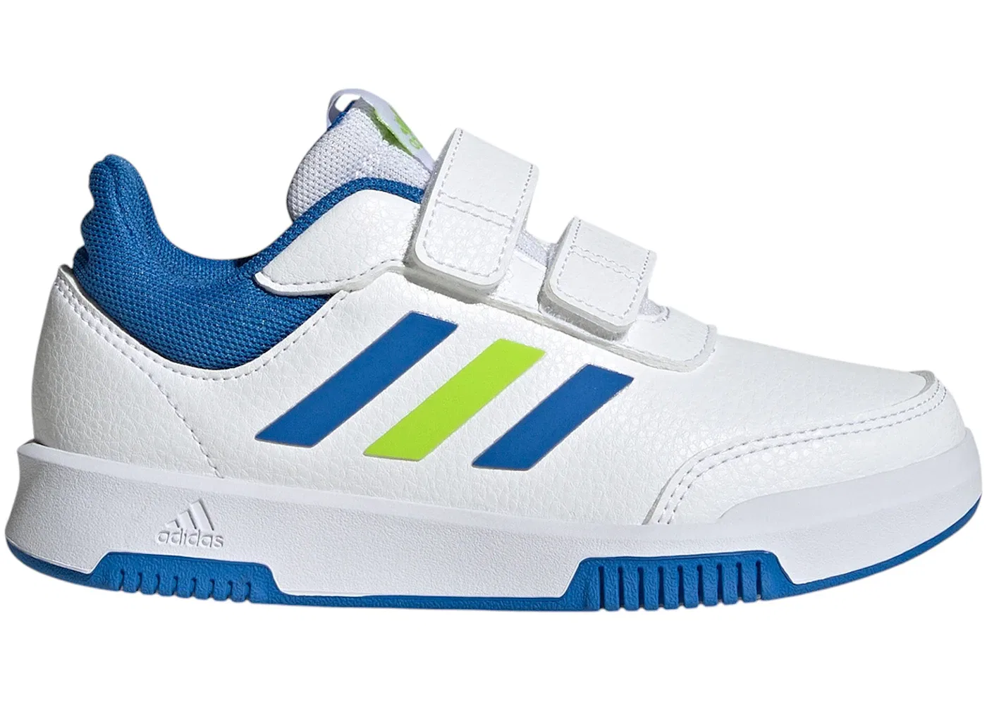 Детские кроссовки на липучке Tensaur Hook And Loop Adidas, Cloud White Bright Royal Solar Slime