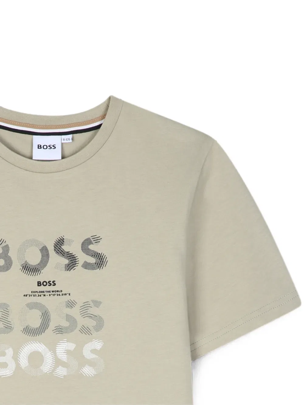 Футболка с коротким рукавом BOSS Kidswear, бежевый — фото 3