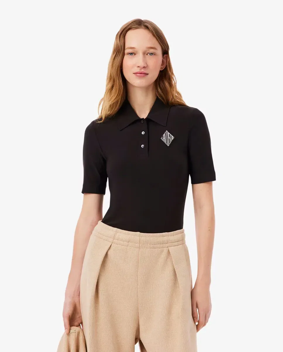 Поло Lacoste с вышивкой, Marrón