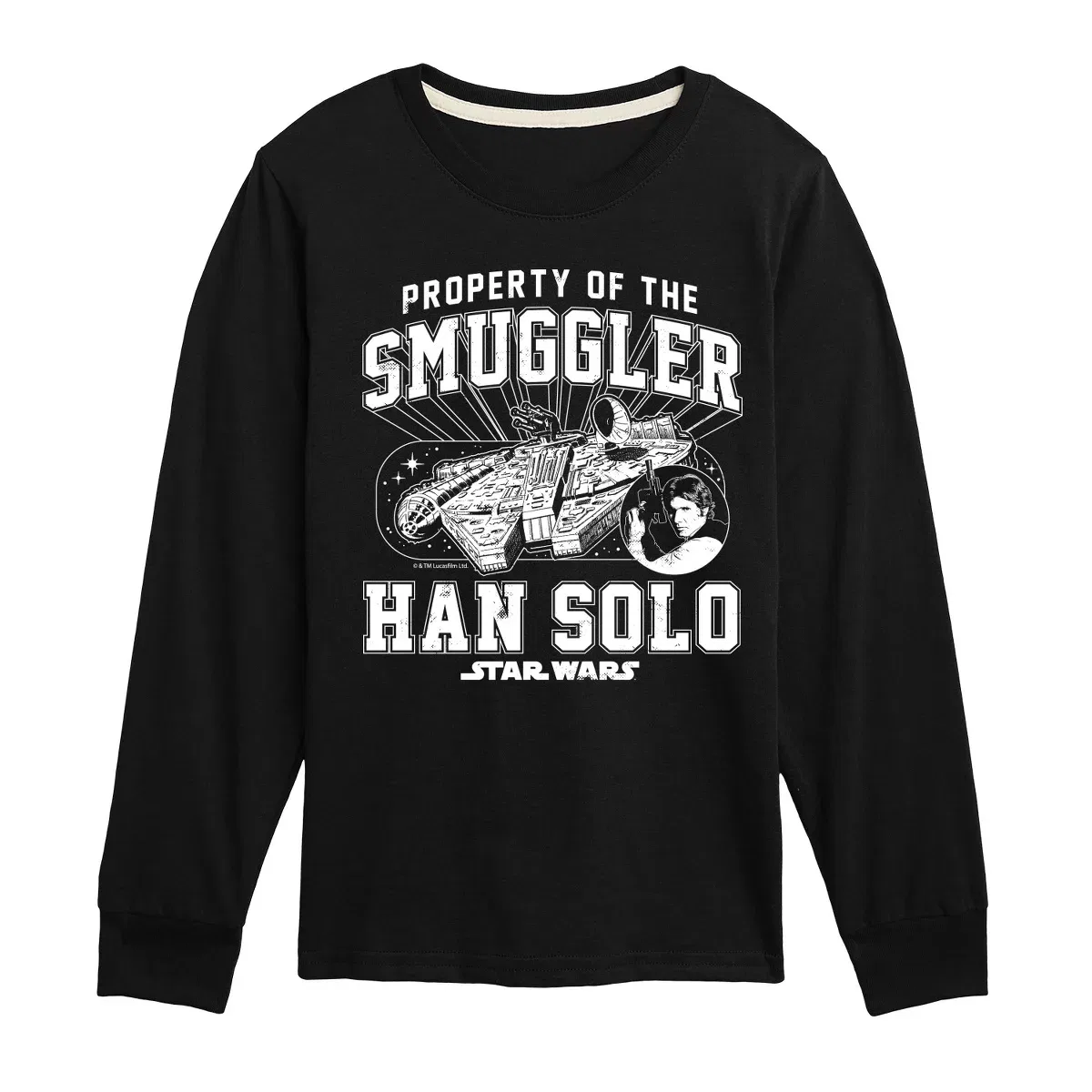Детская футболка с длинным рукавом с принтом Star Wars Property Of The Smuggler Star Wars, Black