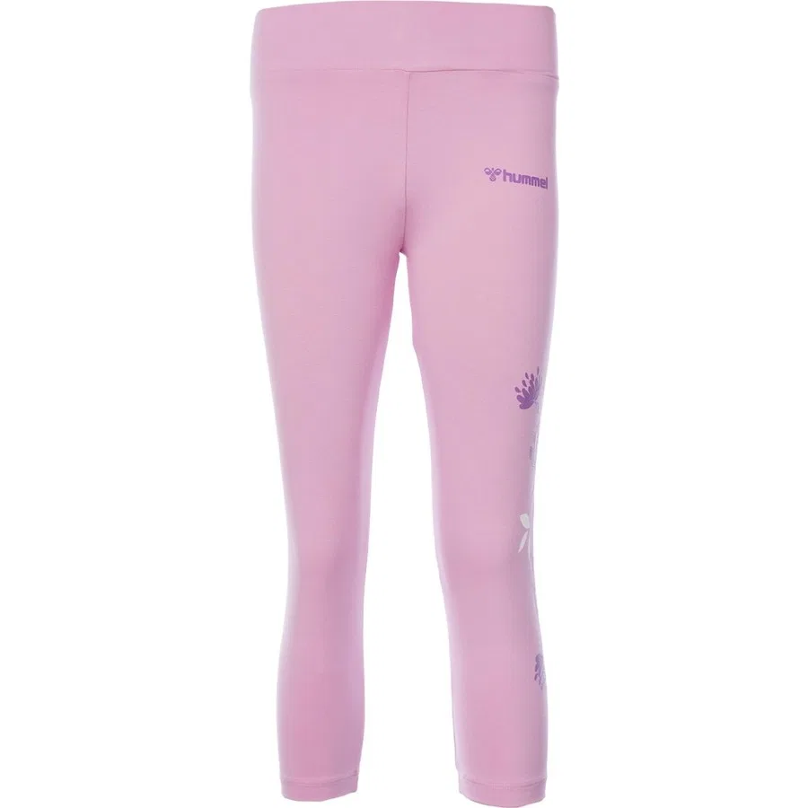 Детские спортивные леггинсы с принтом Hmlcolby 7/8 Tights Hummel, Розовый — фото 2