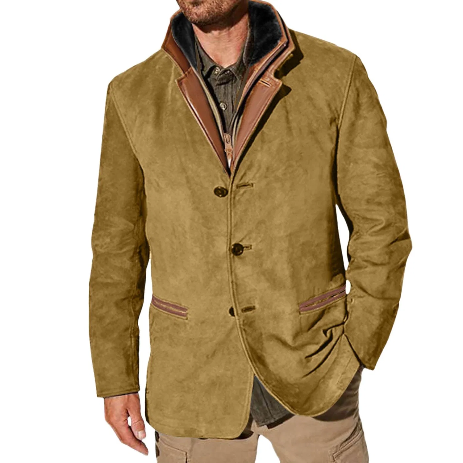Мужское дождевик с капюшоном для тяжелой промышленности, Dark Khaki