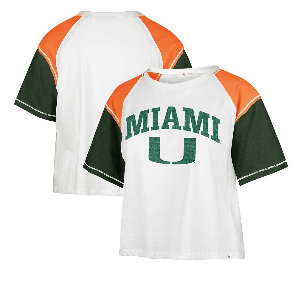 

Женская белая укороченная футболка '47 Miami Hurricanes Serenity Gia, цвет Mia White