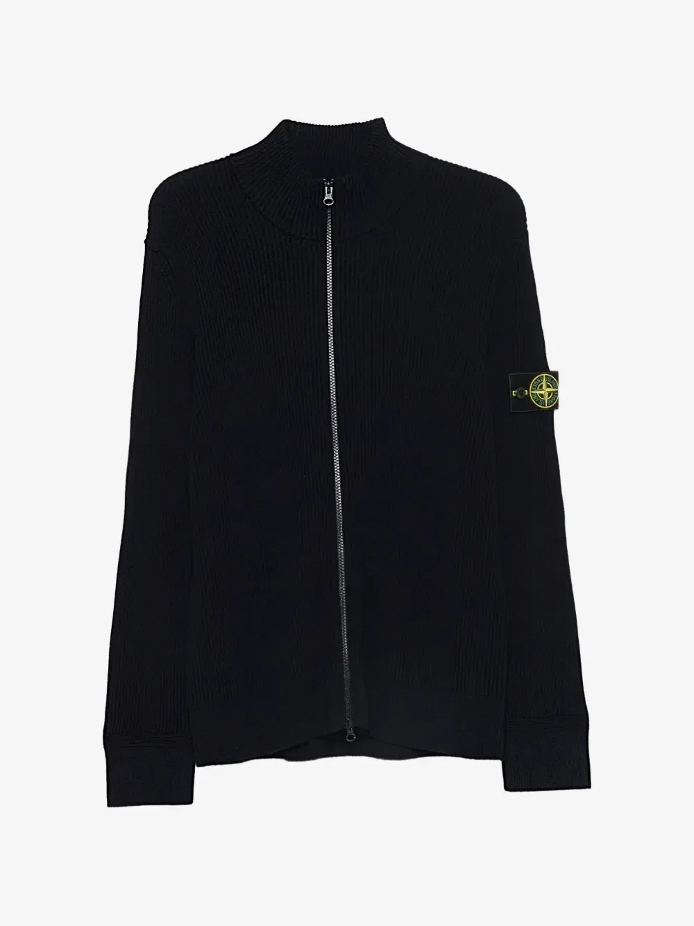 Джемпер на молнии из полностью рубчатой шерсти RWS 5100017 Stone Island, черный