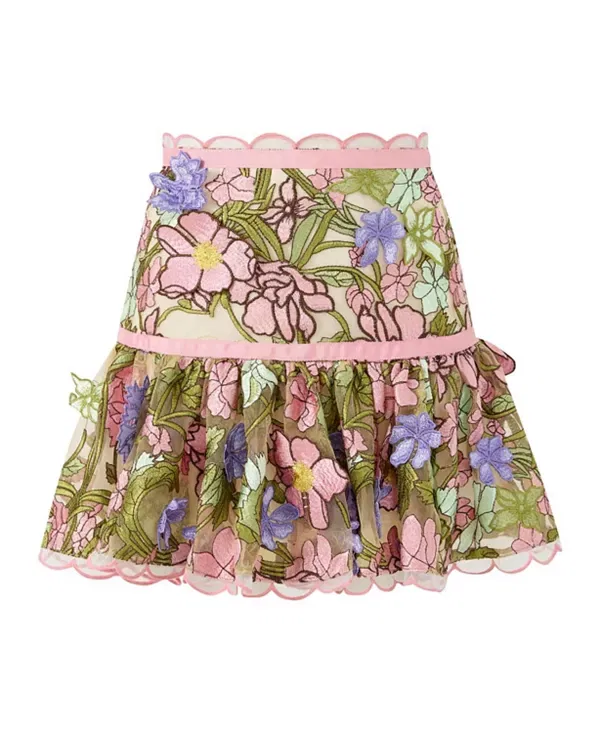 Детская мини-юбка для девочек с вышивкой Bonnie Marlo Kids, Floral