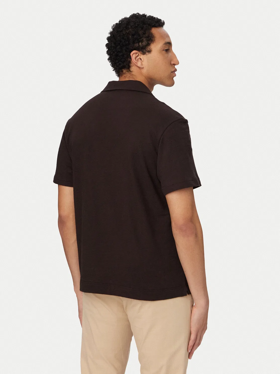 Мужское поло классического кроя Lacoste, темно-коричневый — фото 3