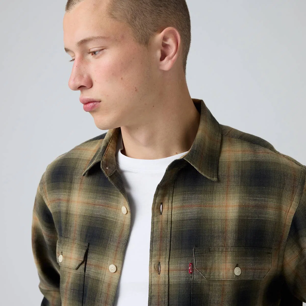 Рубашка Jackson relaxed worker Levi's, Jericho Plaid Rosin - Green — фото 2