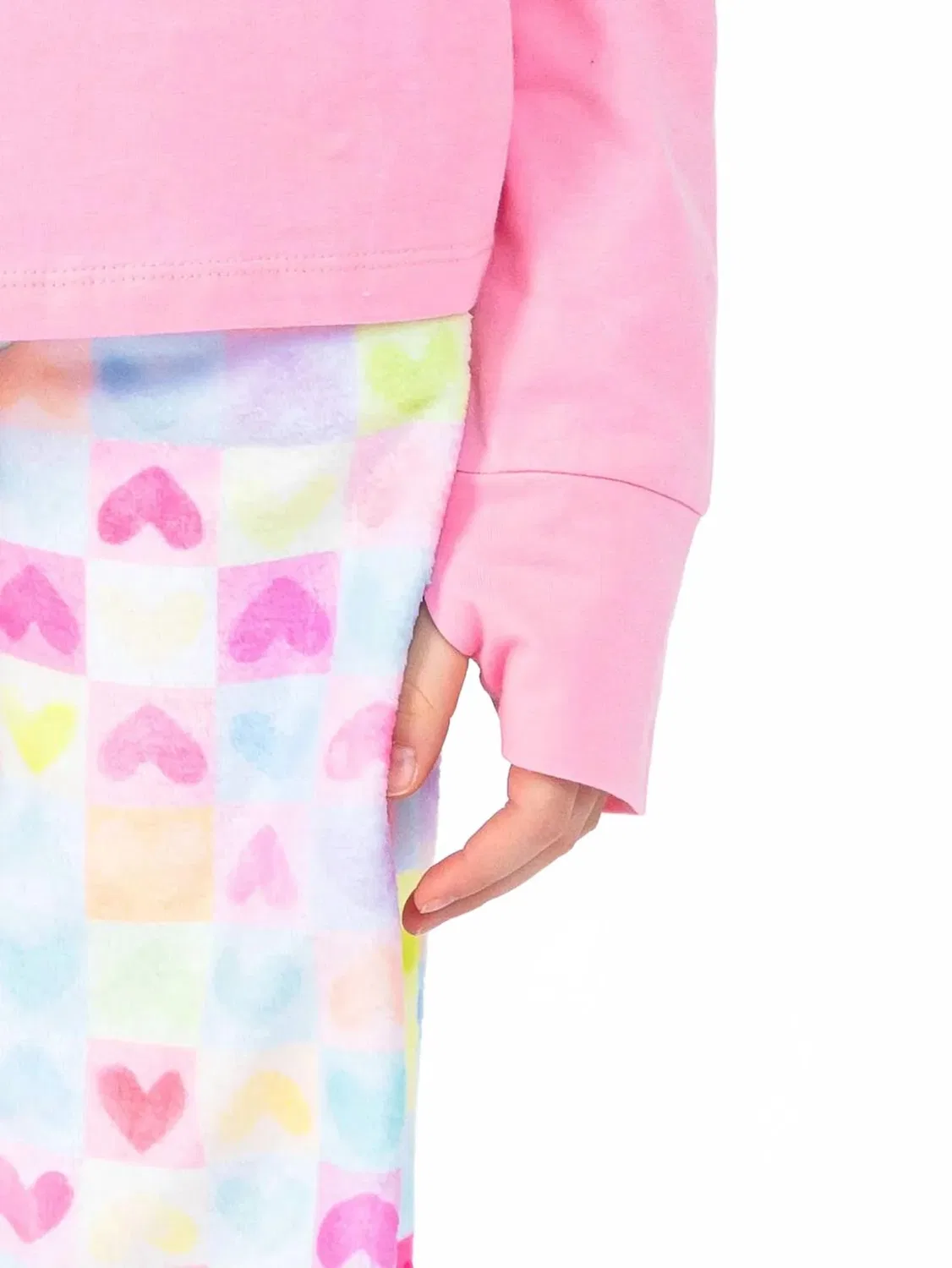 Детские брюки для девочек с принтом Love More Loungewear Pant PREPPY GOOSE, Pink Multi — фото 2