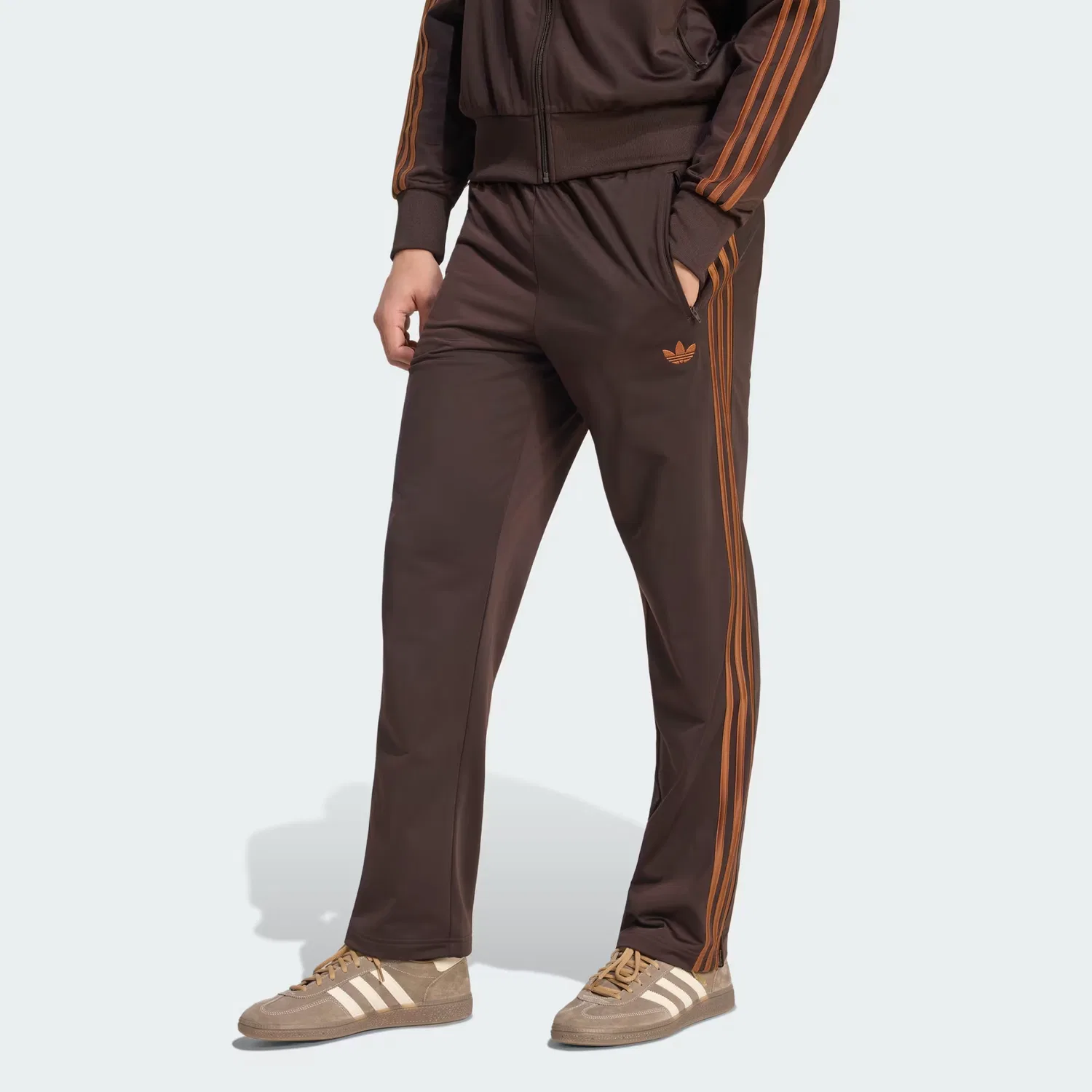 Мужские спортивные брюки с затягивающимся поясом Firebird Adidas Originals, Aurora Coffee/Dusky Bronze