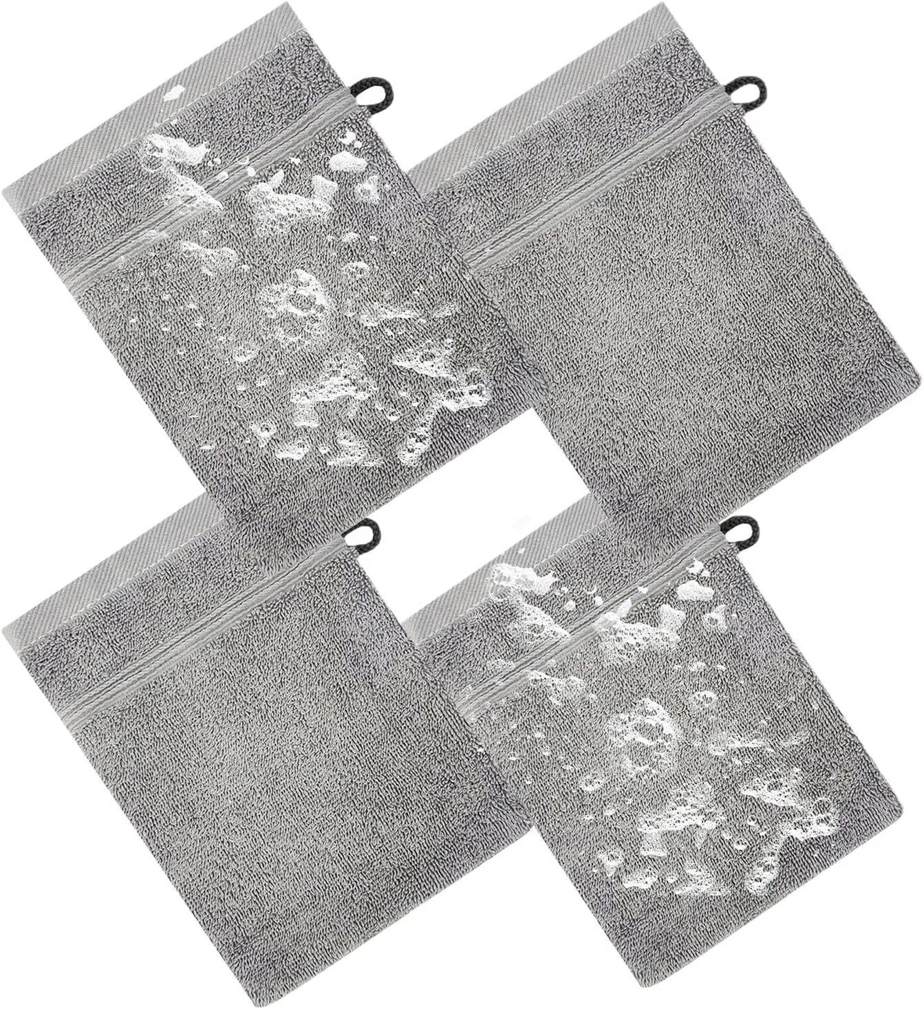 Мочалка для душа, Generisch, 4 штуки, 22x15 см, Light Gray