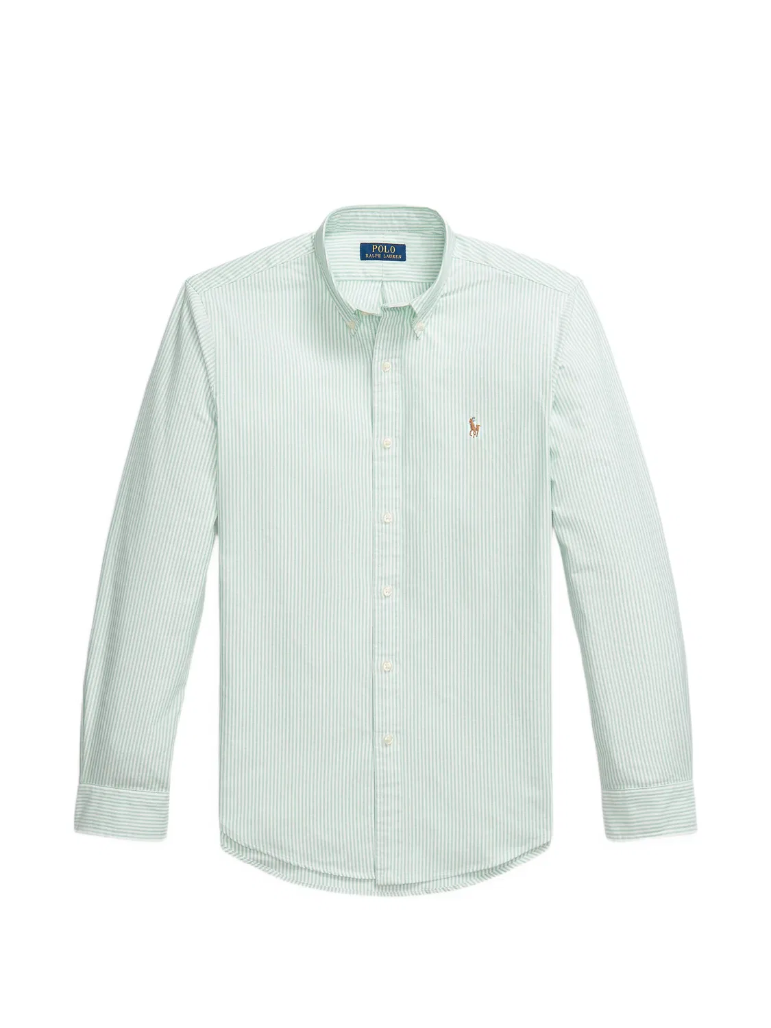 Рубашка в полоску с логотипом, зеленая Polo Ralph Lauren, зеленый