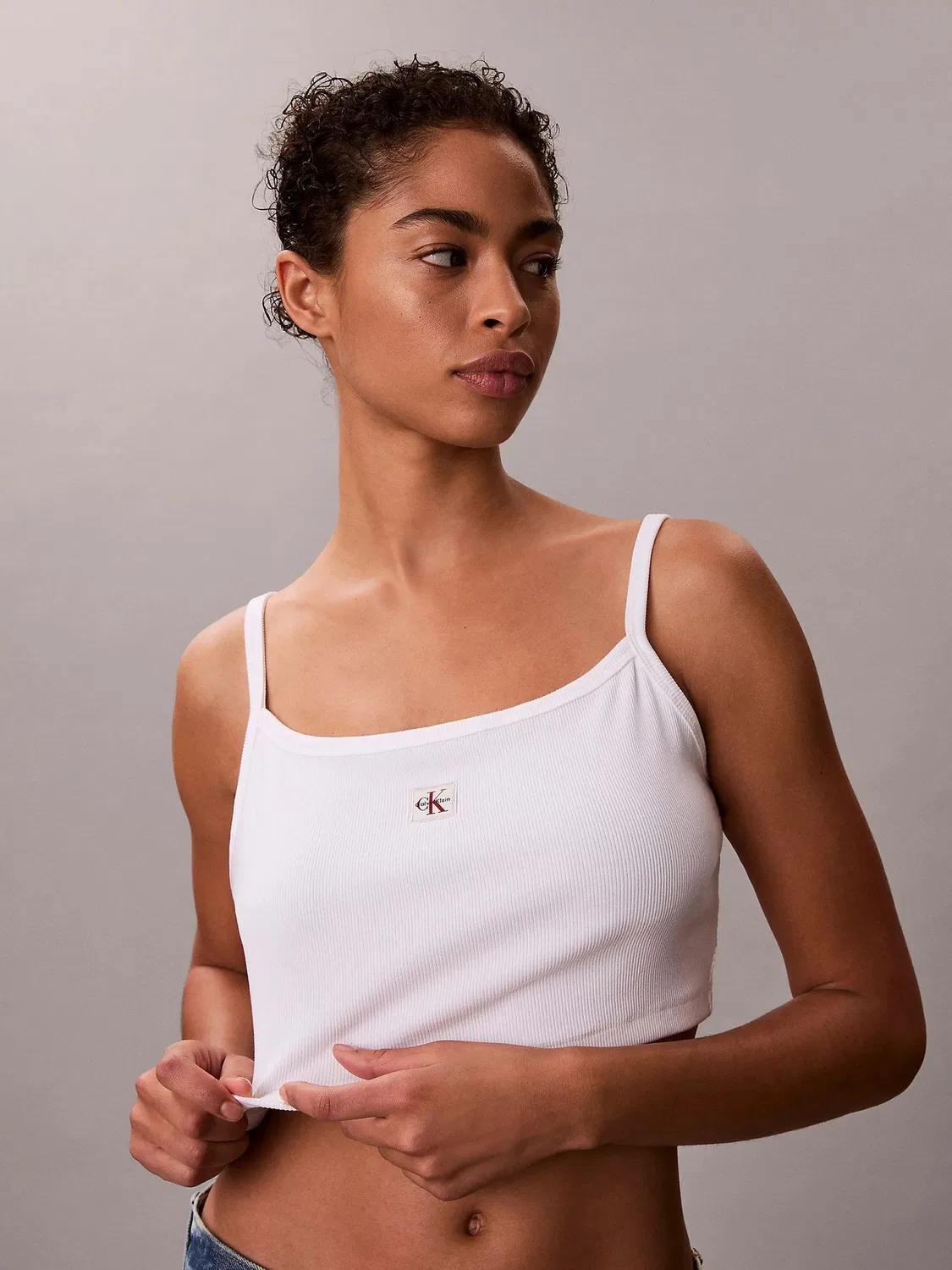 Топ, хлопковый Calvin Klein, белый — фото 4