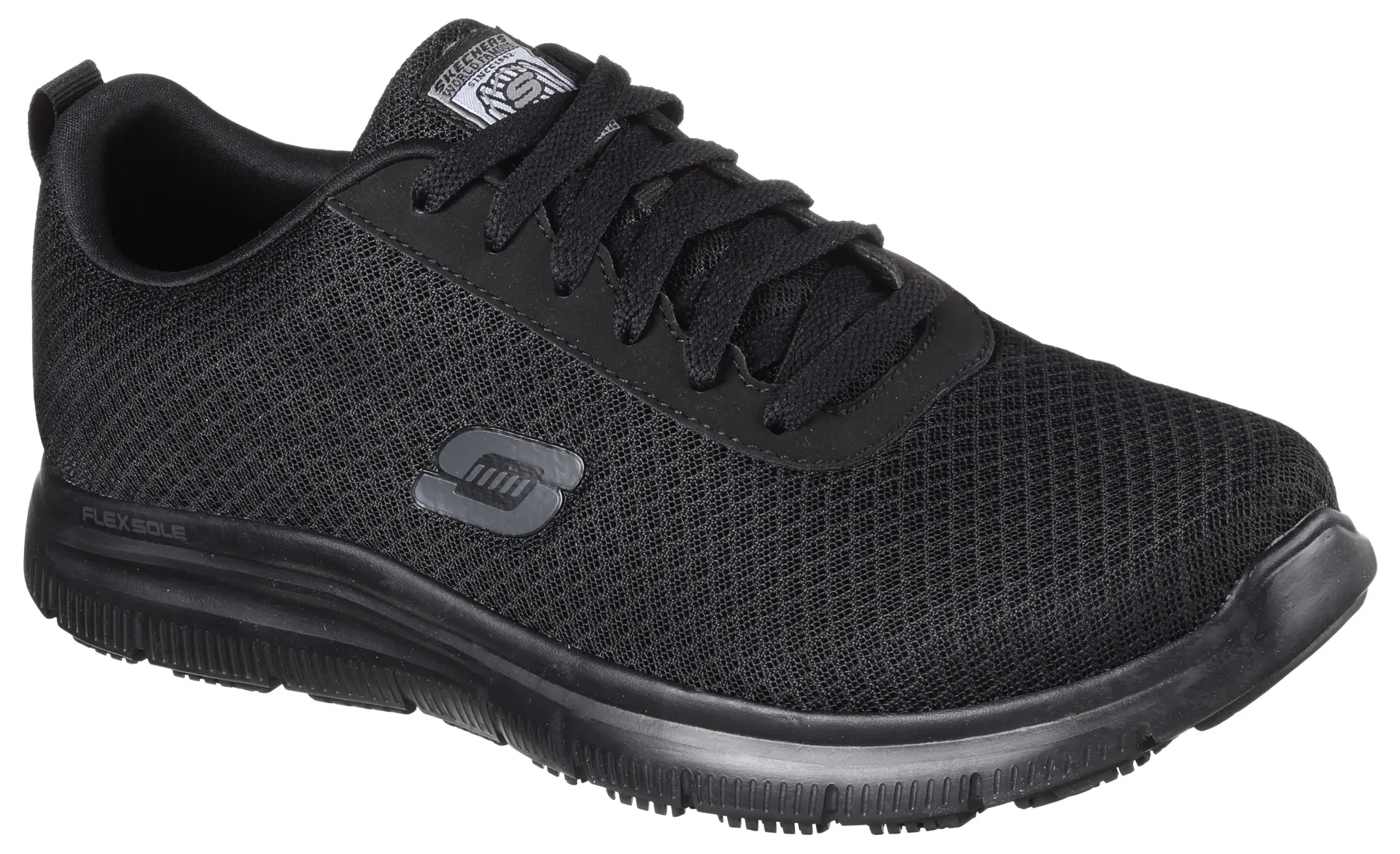 

Профессиональная обувь Skechers, обувь на шнуровке для общественного питания, уход с мягкой стелькой, черный