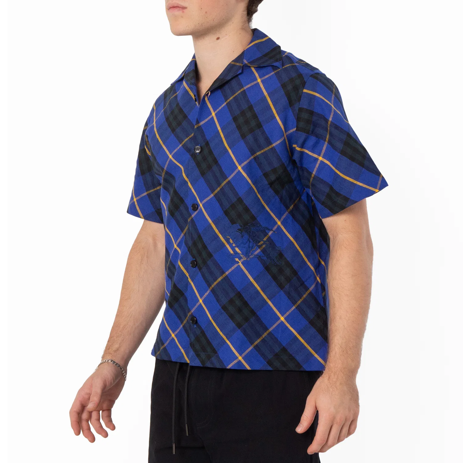 Рубашка с принтом в клетку Burberry, Bright Navy Ip Chk — фото 4