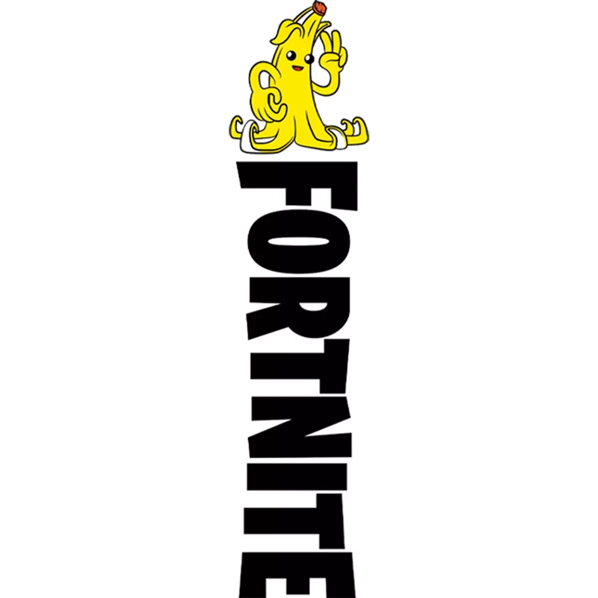 Детская футболка с принтом Fortnite Peely Peace Sign Vertical Logo, Fortnite, White — фото 2