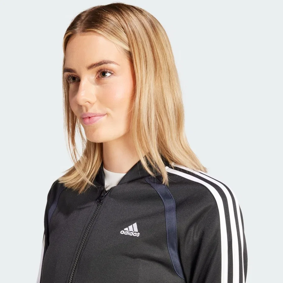 Спортивный костюм с молнией, длинным рукавом, в полоску, Sportswear IX1106 Teamsport Track Suit adidas, Черно-белый — фото 4