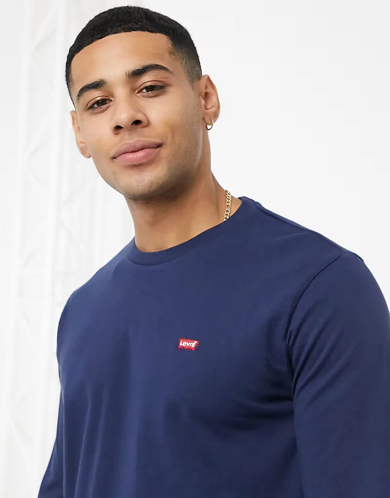 Топ с длинным рукавом с маленьким логотипом batwing original Levi's, темно-синий — фото 4