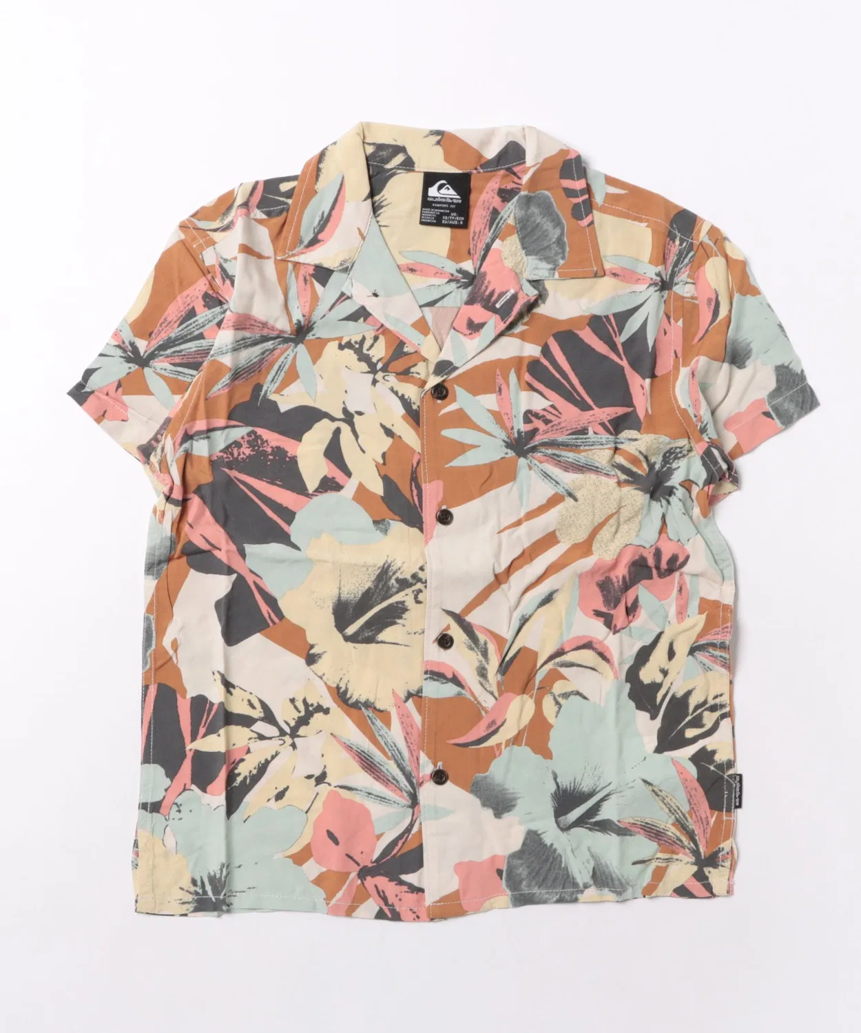 Детская рубашка с коротким рукавом из вискозы Safe Paradise Quiksilver, Yellow