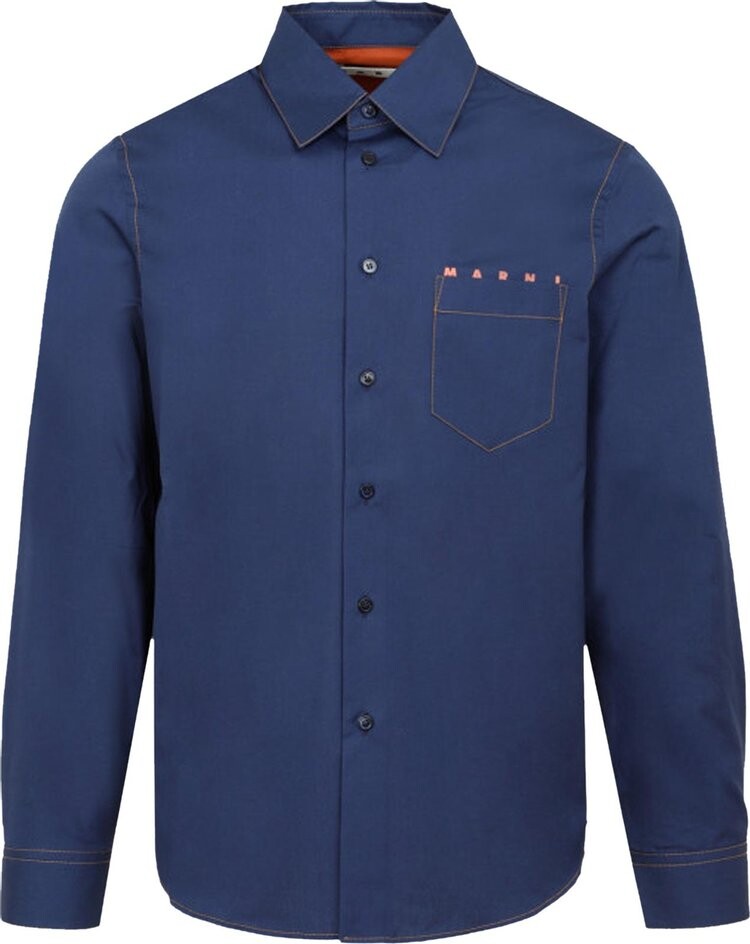 

Рубашка Marni Long-Sleeve Shirt 'Blublack', синий