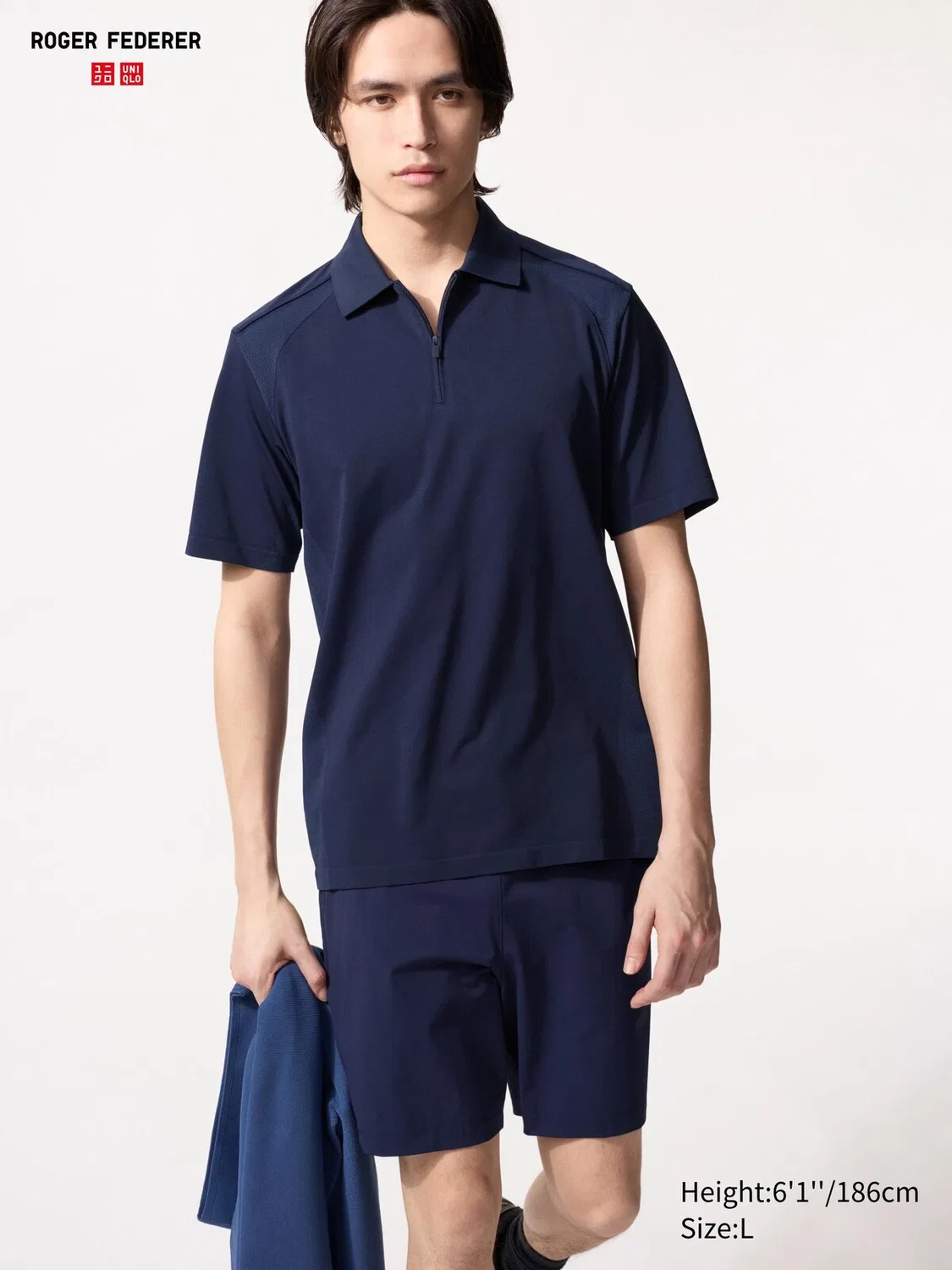 Рубашка-поло Uniqlo Dry-Ex, темно-синий