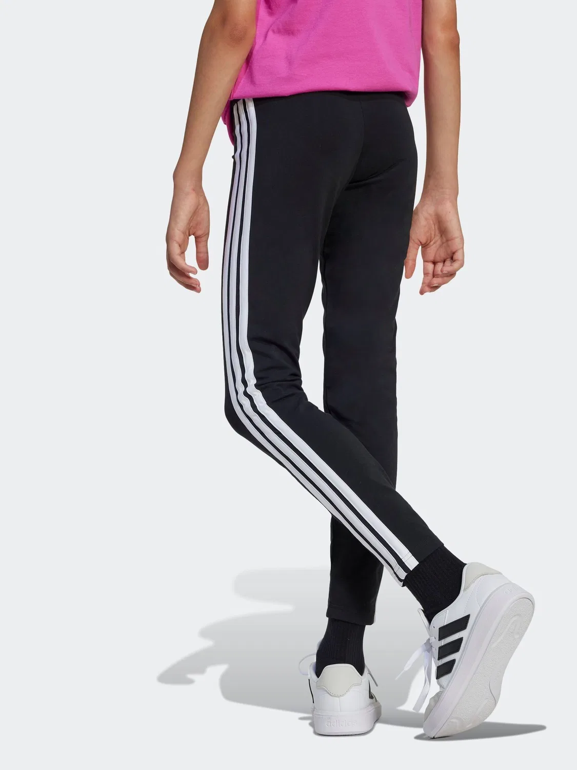 Леггинсы с лампасами adidas Essentials, черные/белые — фото 2