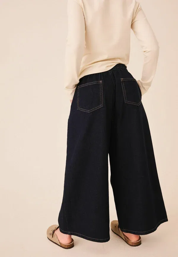 Джинсы деним Regular fit - pull on wide leg jeans - relaxed fit jeans Next Blue Rinse Wash Denim, синий — фото 3