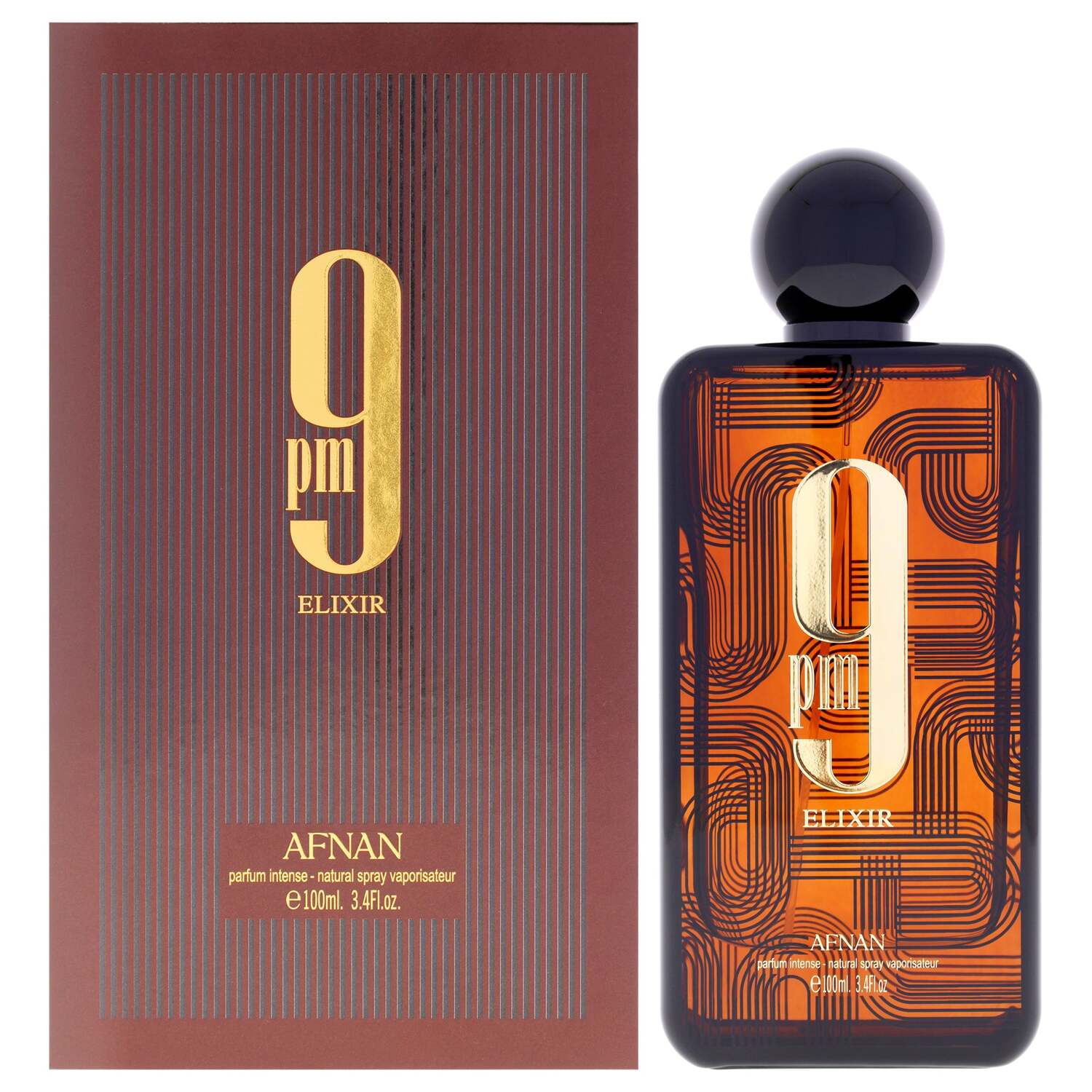 

Коллекция 9 - 9 PM Elixir Intense от Afnan для унисекс - спрей Extrait De Parfum, 3,4 унции, прозрачный