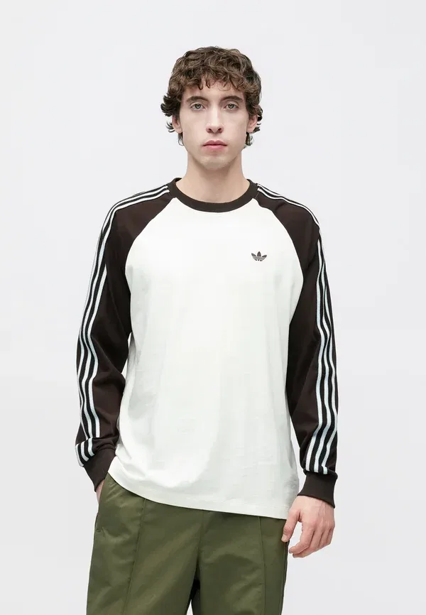 Топ с длинными рукавами Adidas Originals, кремовый — фото 4