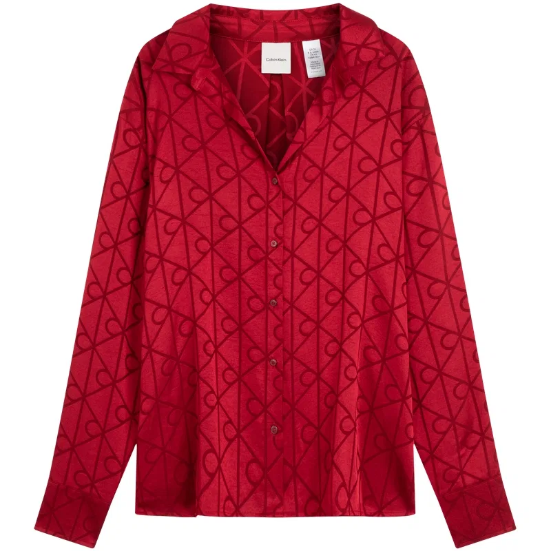 Женские пижамные брюки с принтом Calvin Klein, ZMZ-Brick Red