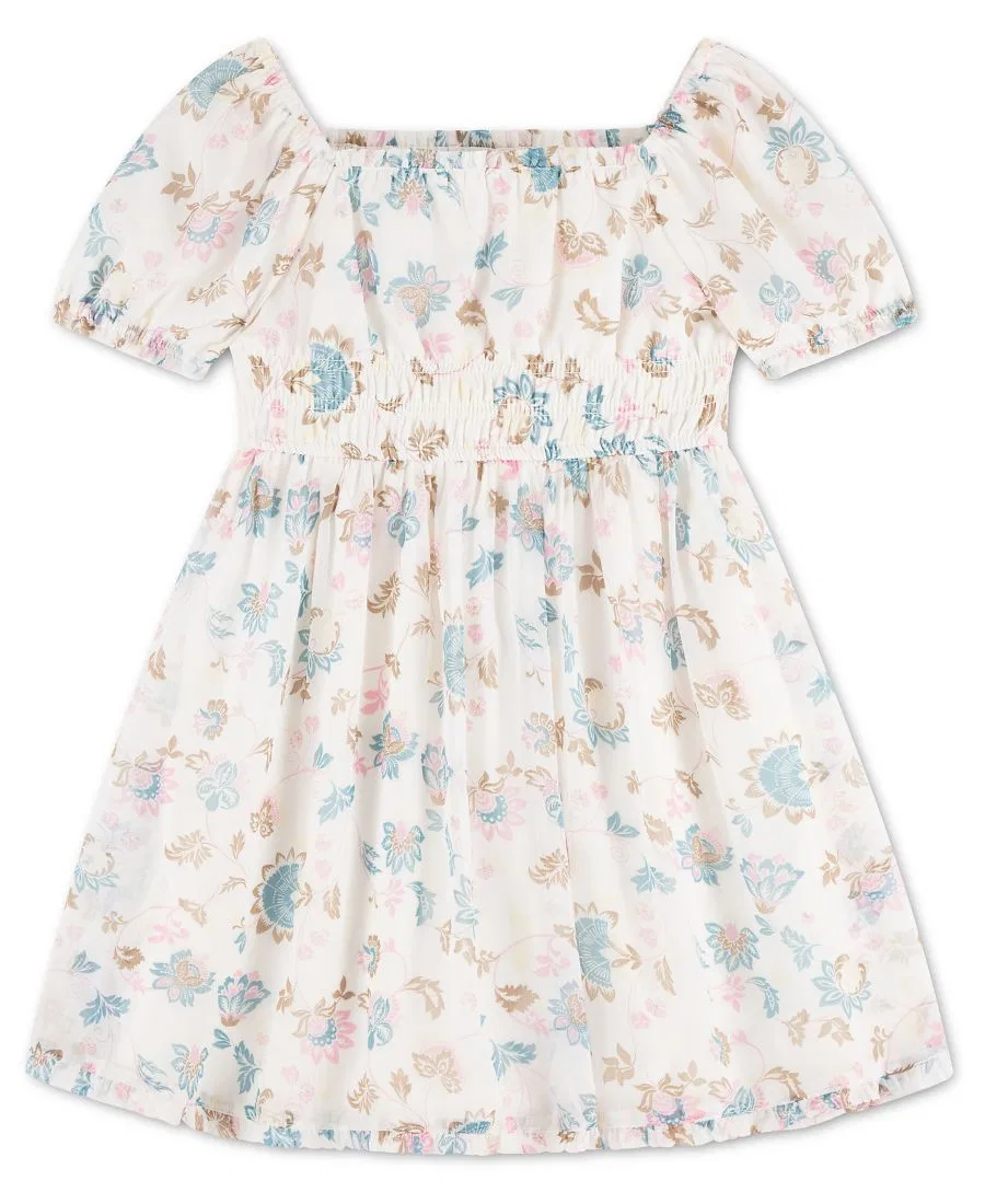 Платье-трапеция с пышными рукавами Abercrombie Kids, Natural