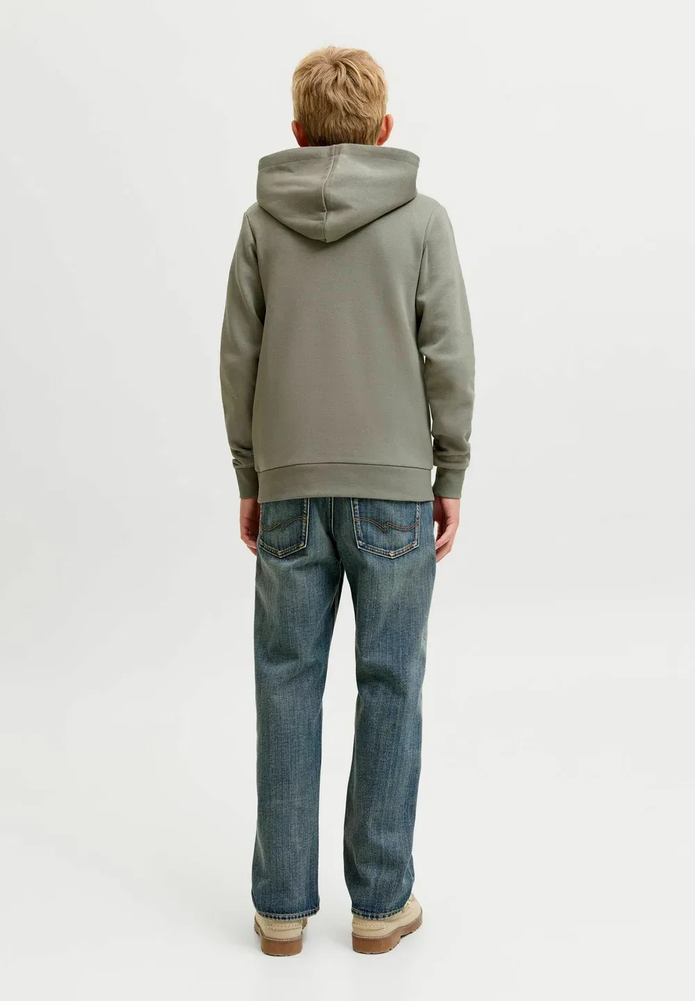 Толстовка Jjelogo sweat hood 2 col aw26 sn jnr - hoodie Jack & Jones Junior, Vetiver — фото 3