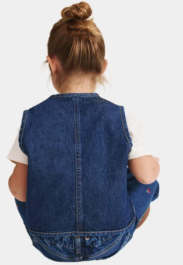 Жилет хлопковый Tie front-waistcoat Marks & Spencer, Denim, деним — фото 4