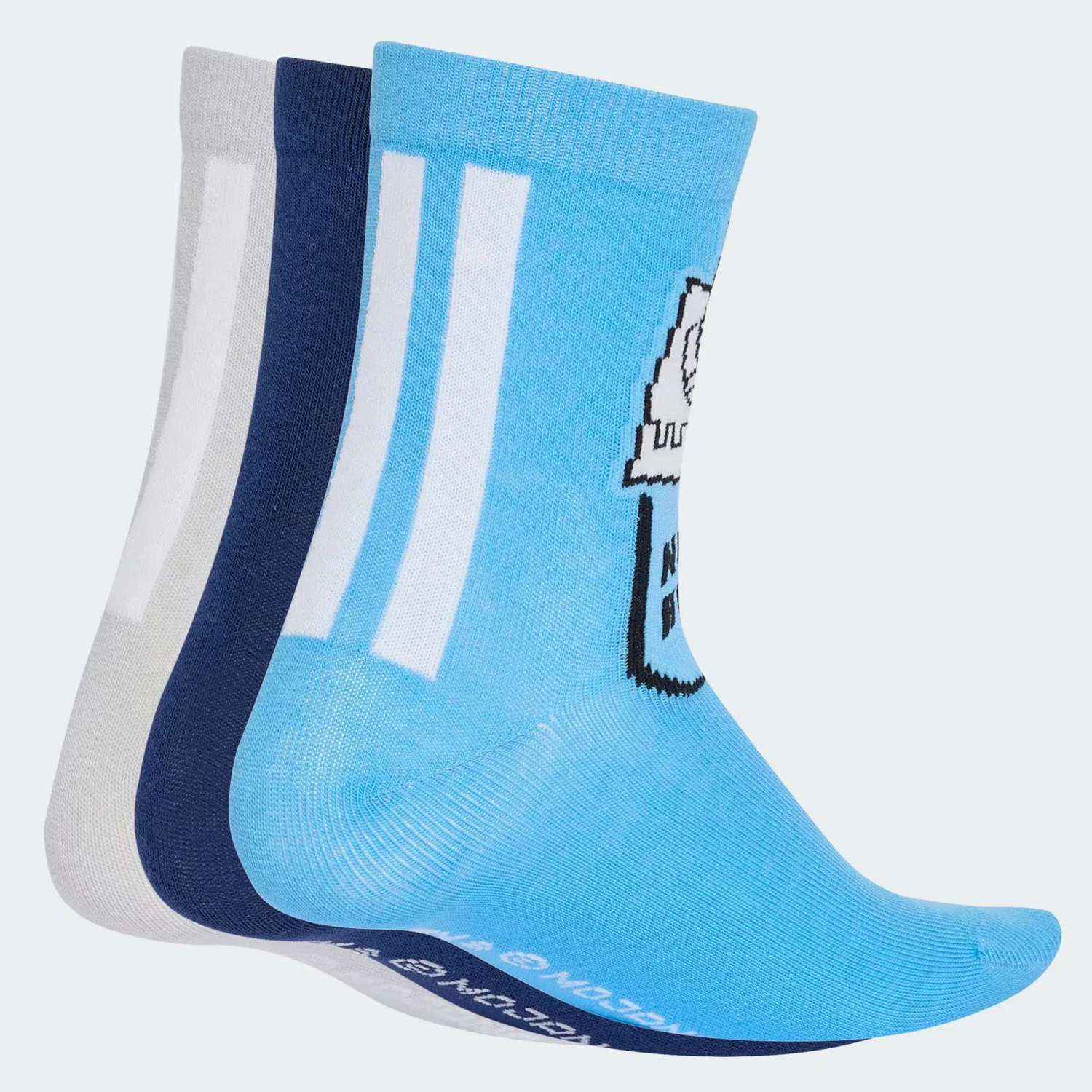 Спортивные носки Adidas Sportswear Minecraft в темно-синем, лазурном и светло-сером цветах — фото 2
