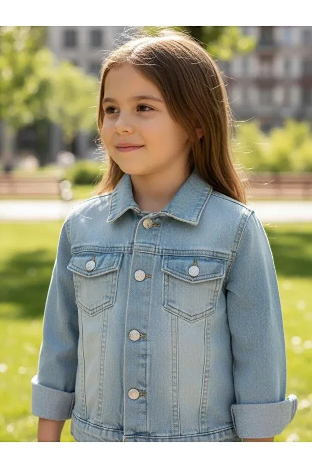Детская джинсовая куртка для девочек Asl Golf Club, Light Blue — фото 2