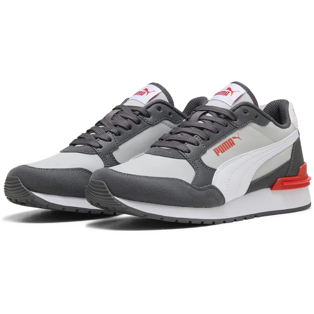Детские кроссовки для девочек с верхом из нейлона и замши ST Runner V4 NL Puma, Grey — фото 2