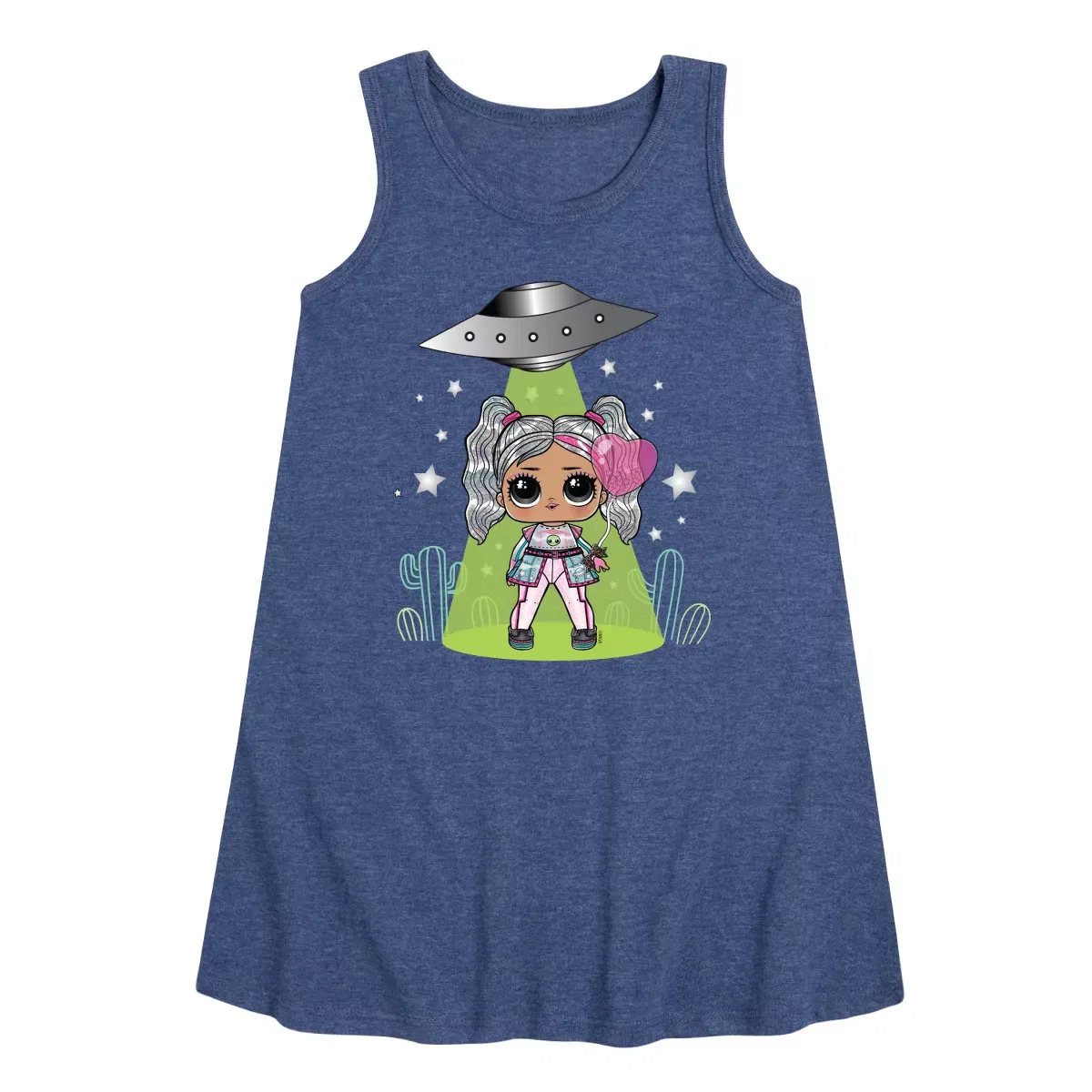 Детское платье-трапеция без рукавов Astro Alien Doll L.O.L. Surprise!, Heather Navy